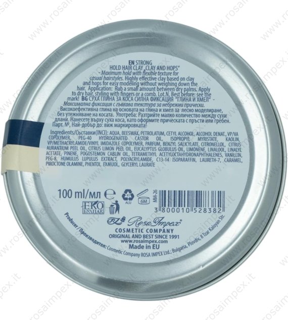 Men's Master Strong Hold Hair Clay 100ml Cera Capelli Uomo Argilla Opaca Matt